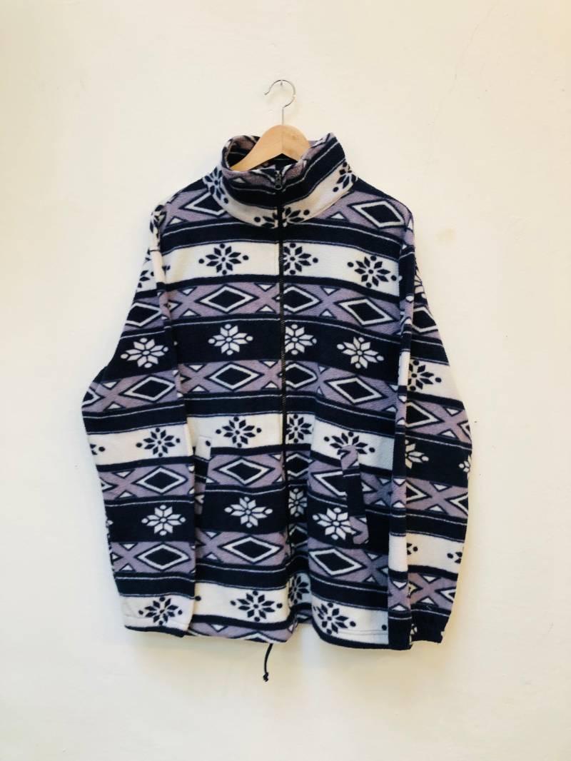 Vintage Fleecepullover, Größe L von Buntvintageclothing