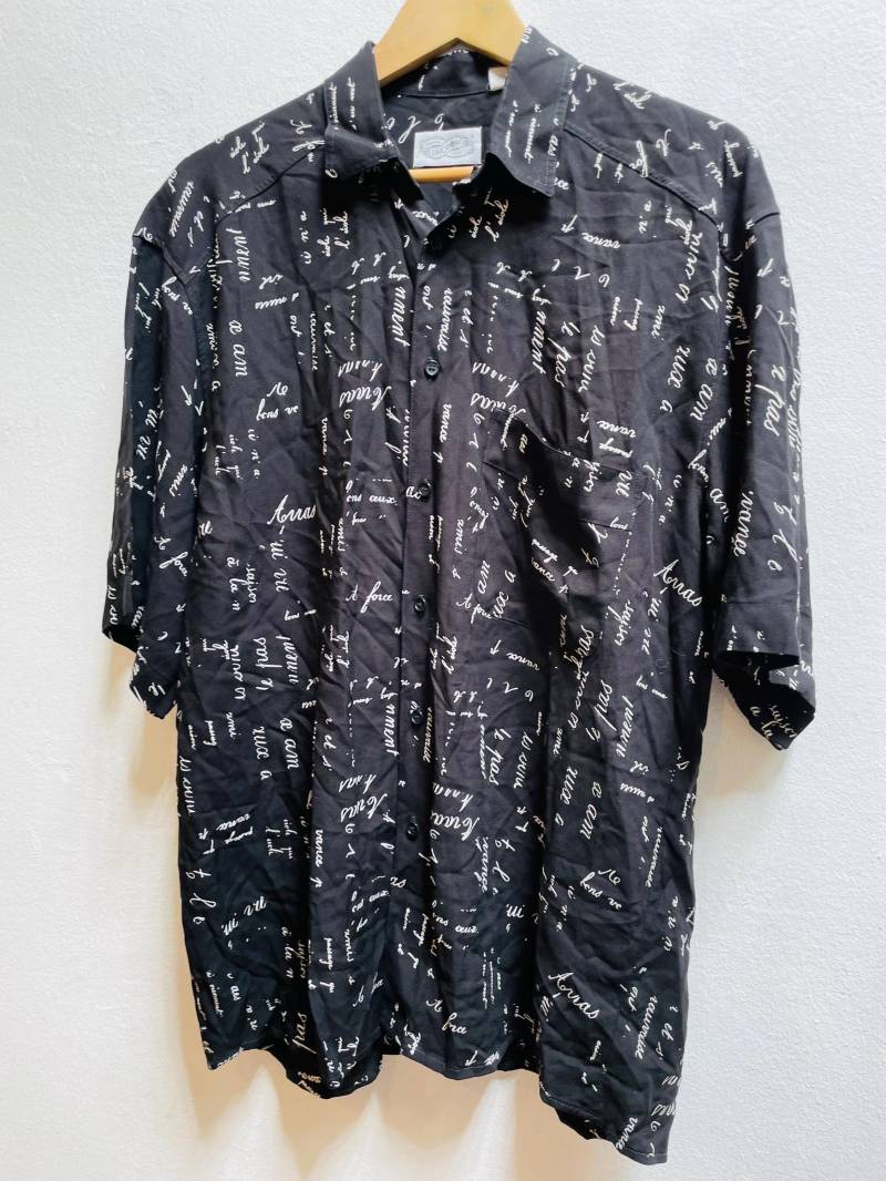 Vintage Hemd, Größe L, Viskose von Buntvintageclothing