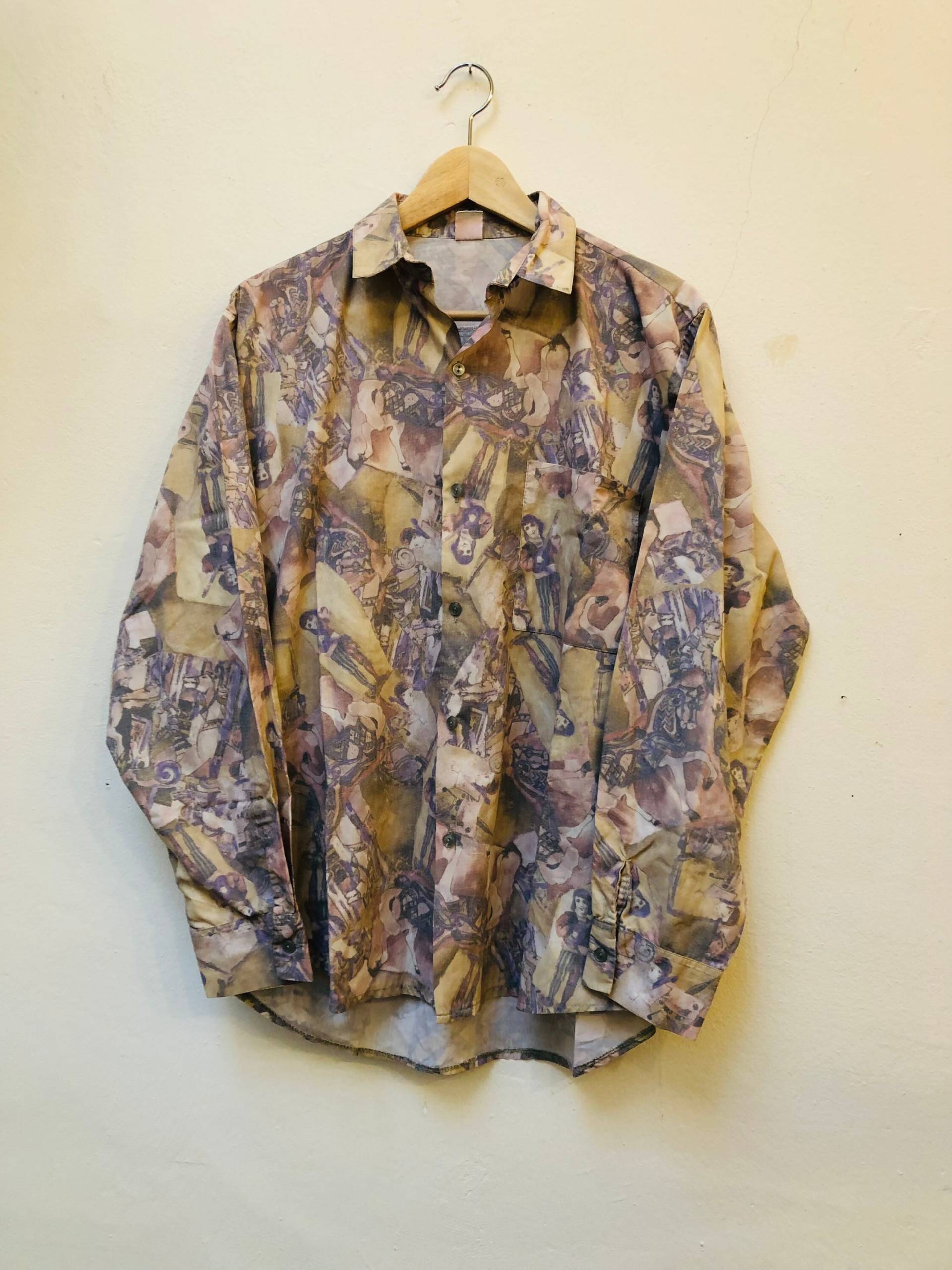 Vintage Hemd Aus Viskose, Grösse M Vintage Hemd Aus Viskose, Grösse M von Buntvintageclothing