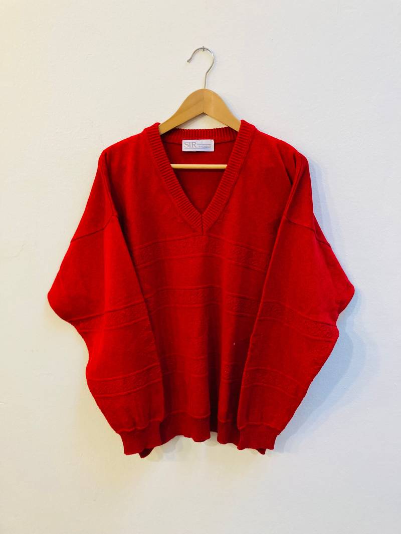 Vintage Pullover, Grösse L, Mit V-Auschnitt von Buntvintageclothing