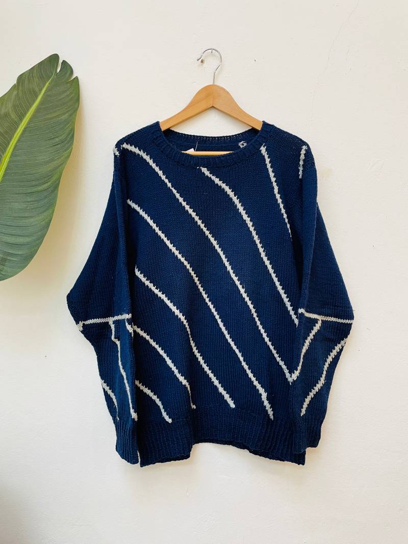 Vintage Pullover, Wollmix, Größe L, Der Handmade von Buntvintageclothing