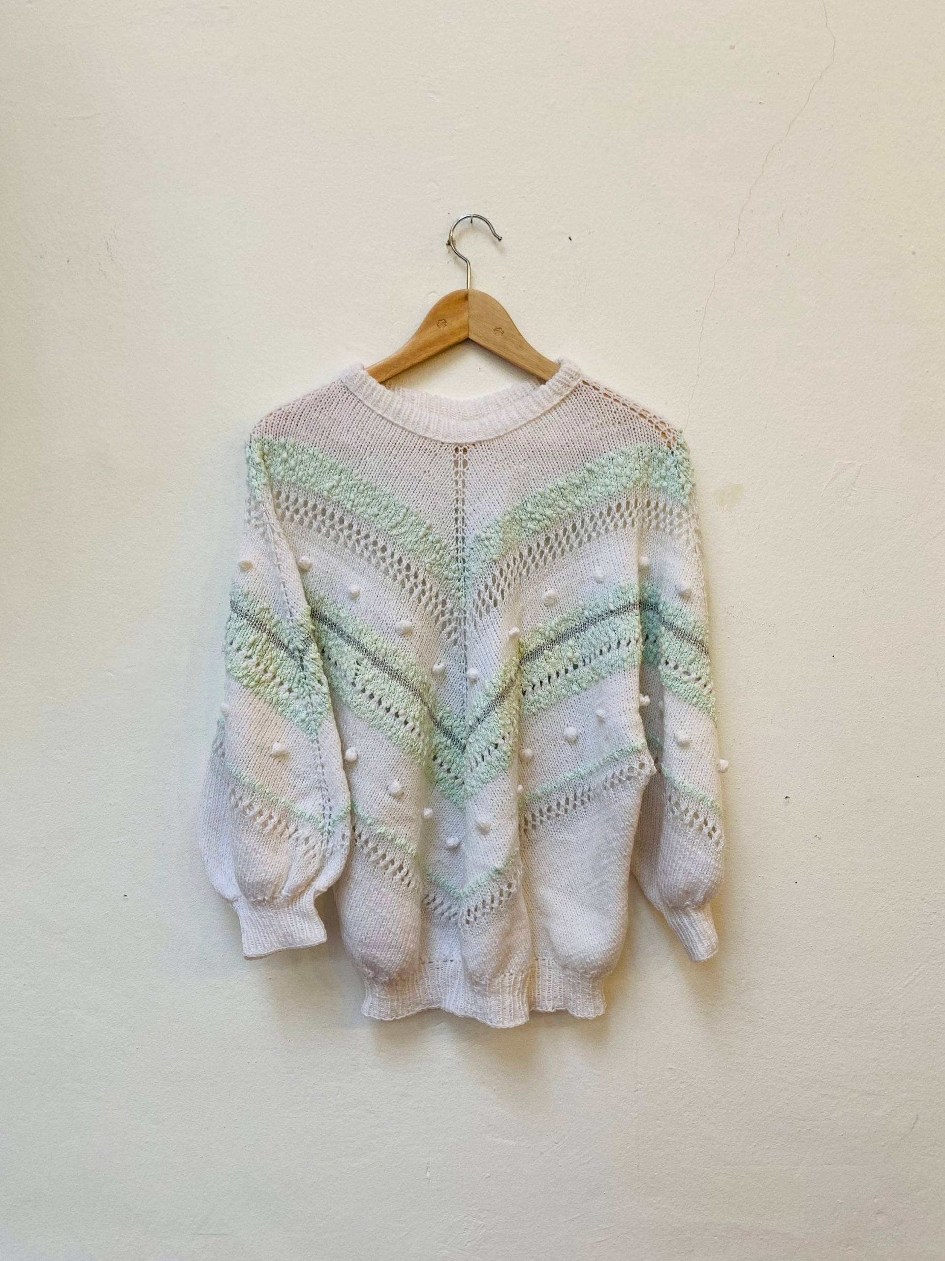 Vintage Pullover, Wollmix, Größe M/L, Handgefertigt von Buntvintageclothing