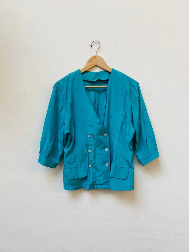 Vintage Seide, Baumwolle Bluse, Grösse M Vintage Seide, Baumwolle Bluse, Grösse M von Buntvintageclothing