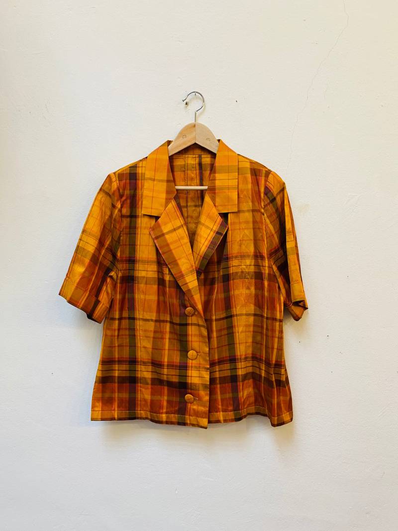 Vintage Seiden Blazer, Handgemacht, Größe L Vintage Seiden Blazer, Handgemacht, Größe L von Buntvintageclothing