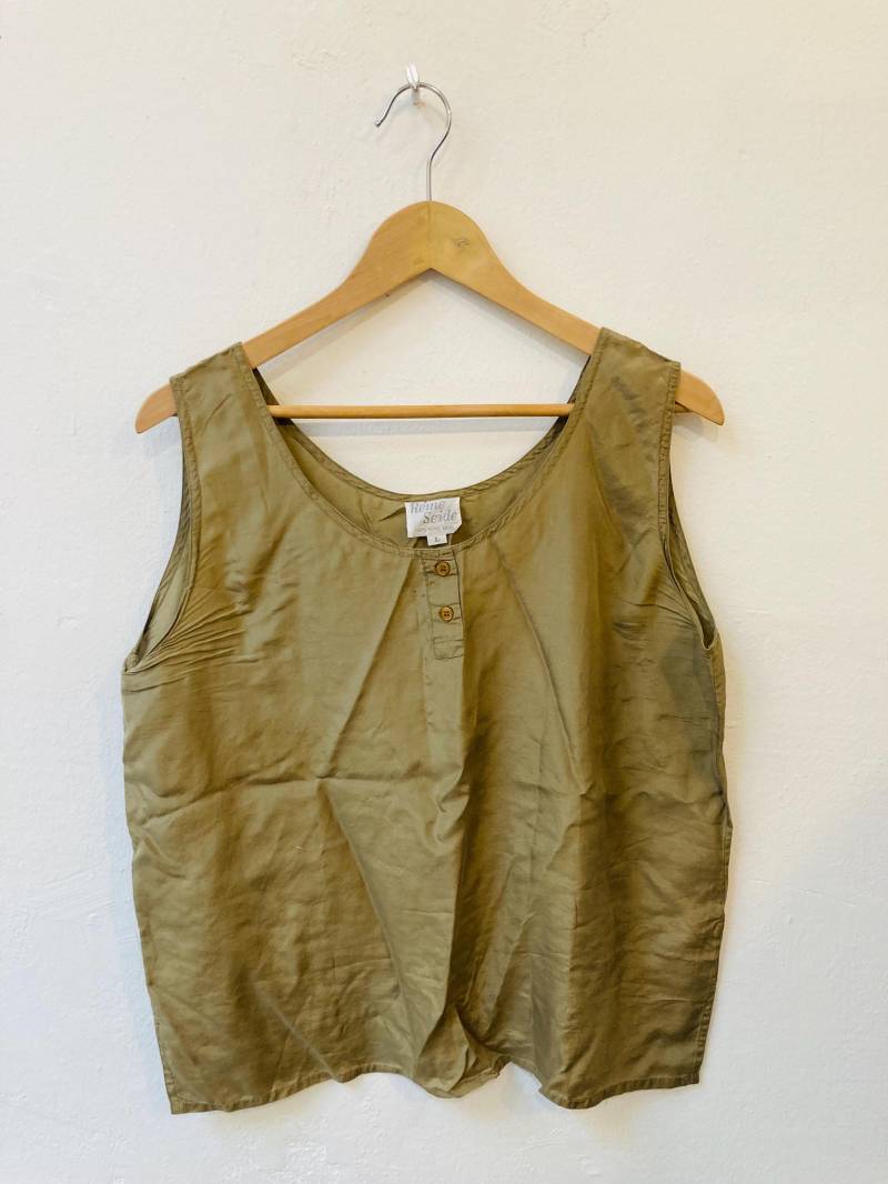 Vintage Seiden Top, Grösse L von Buntvintageclothing