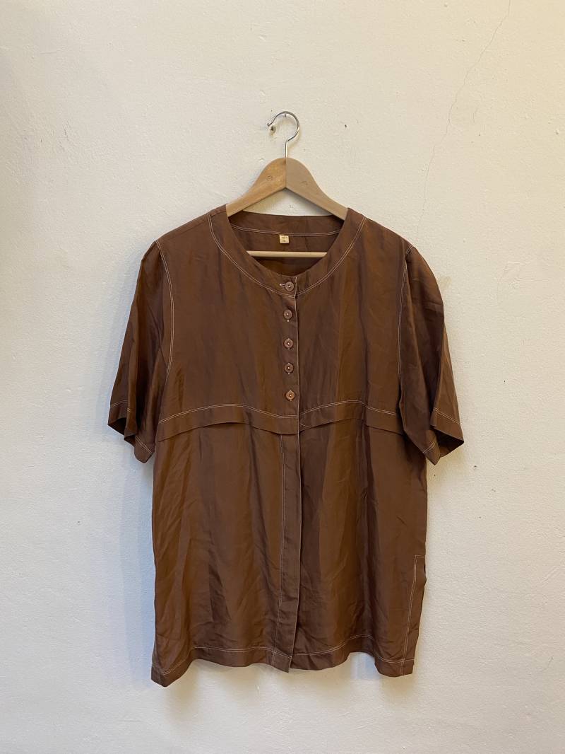 Vintage Seidenbluse, Größe Xl Vintage Seidenbluse, Größe Xl von Buntvintageclothing