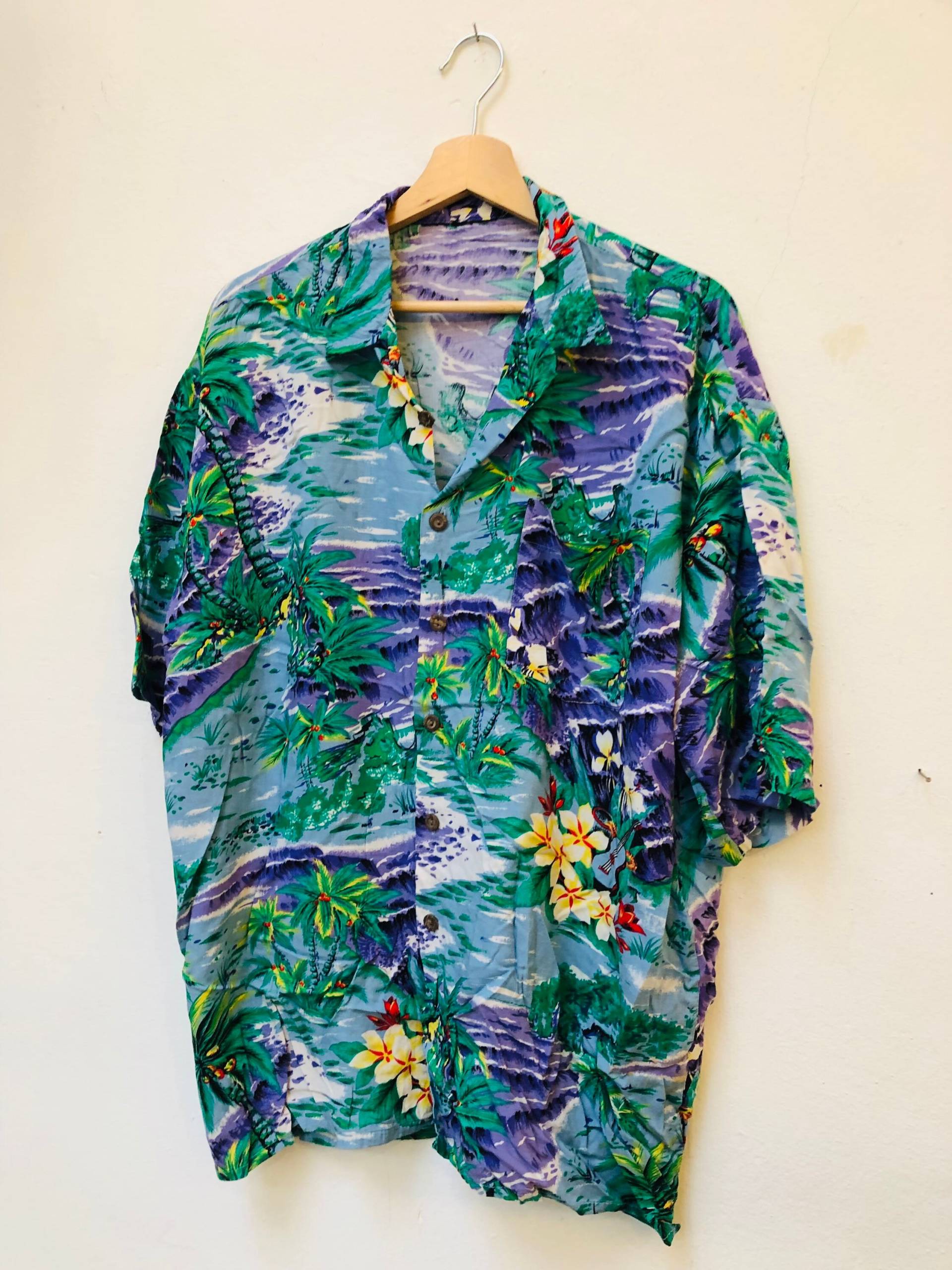 Vintage Shirt, Größe L/xl, Viskose von Buntvintageclothing