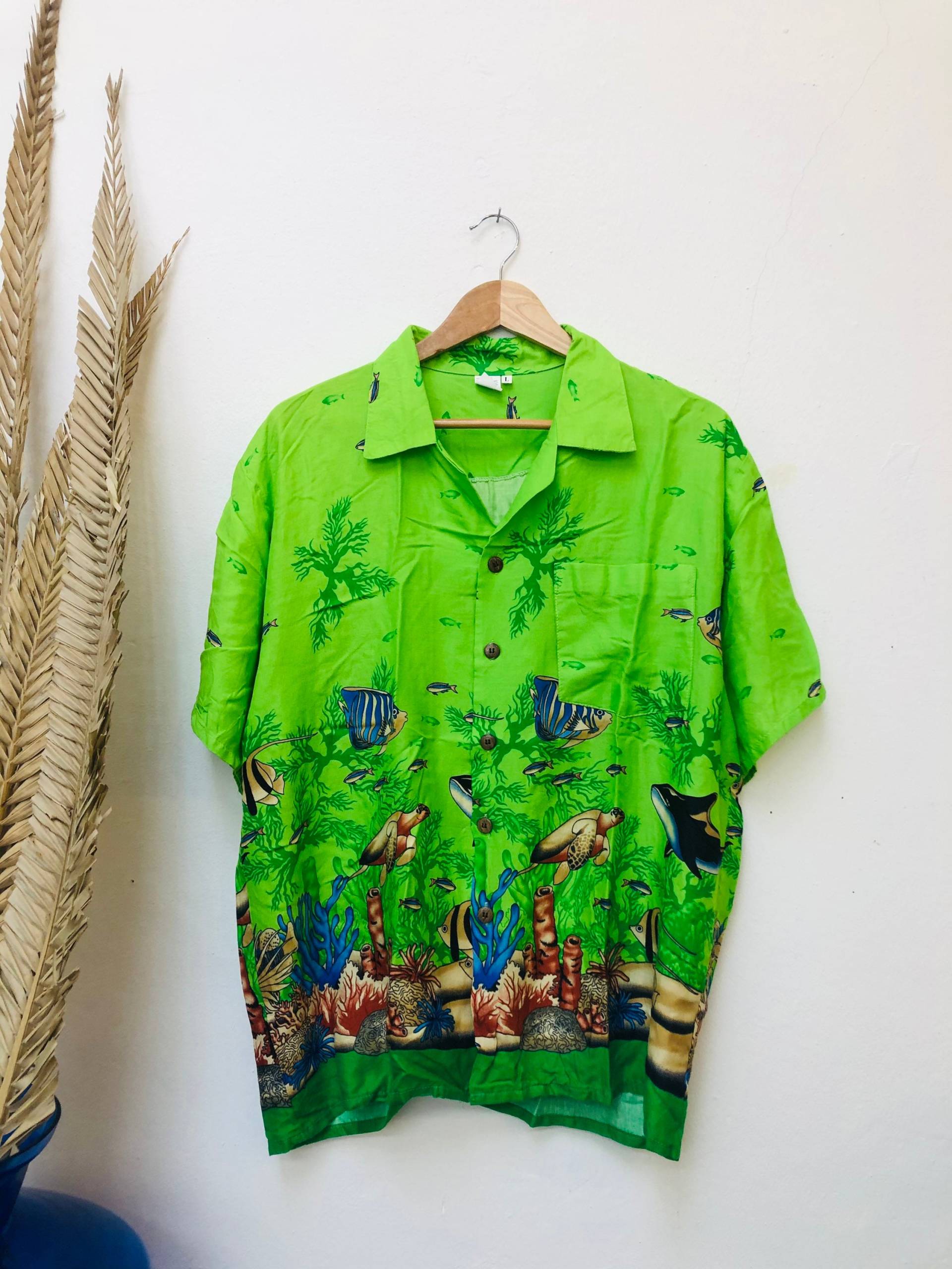 Vintage Shirt, Viskose, Größe L von Buntvintageclothing