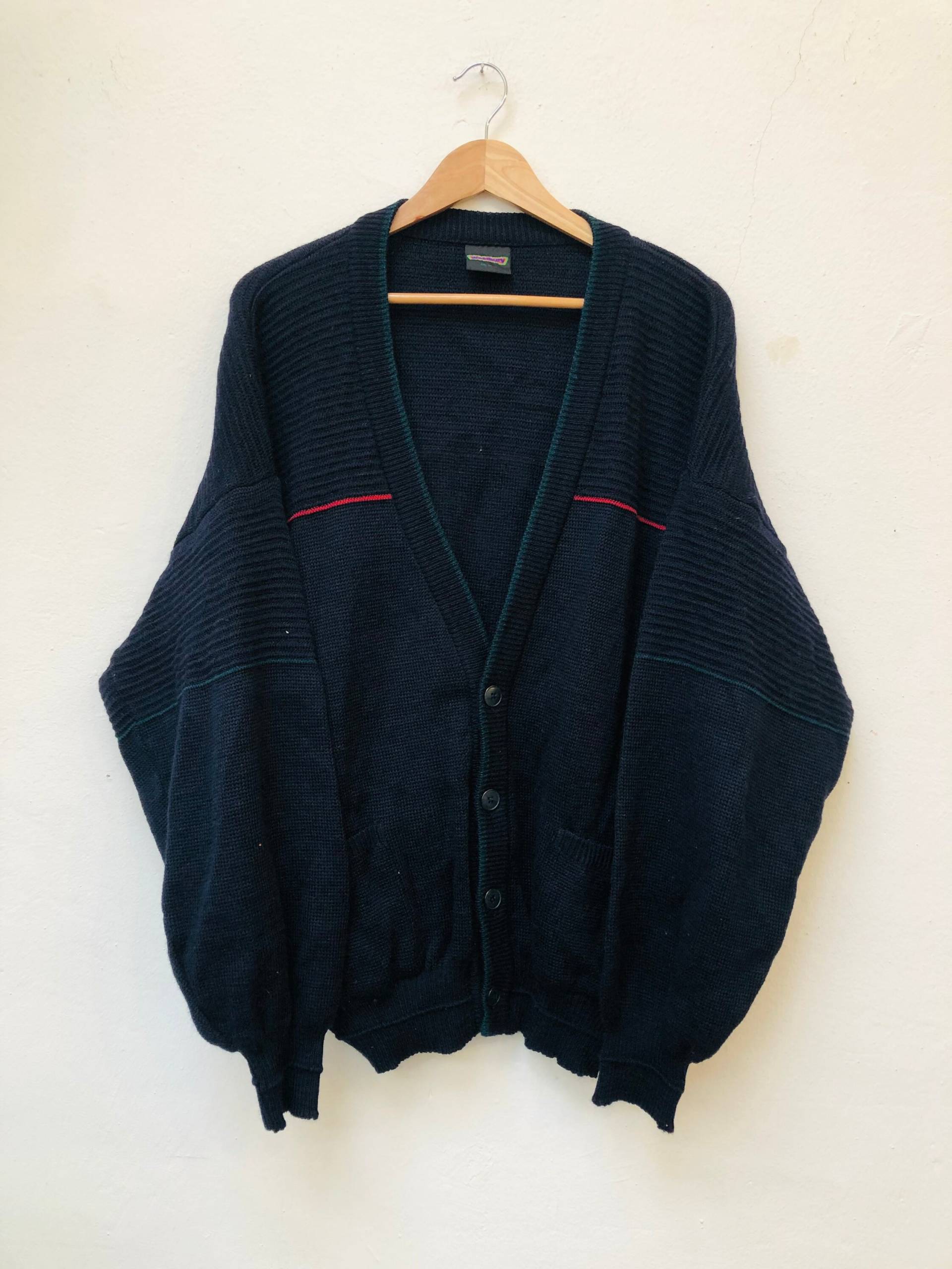 Vintage Strickjacke, 80Er/90Er Jahre, Größe Xl/Xxl, Unisex von Buntvintageclothing