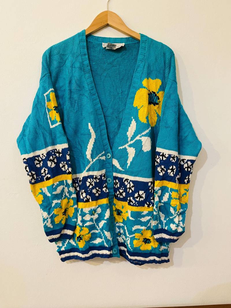 Vintage Strickjacke, Grösse M, Baumwolle Vintage Strickjacke, Grösse M, Baumwolle von Buntvintageclothing