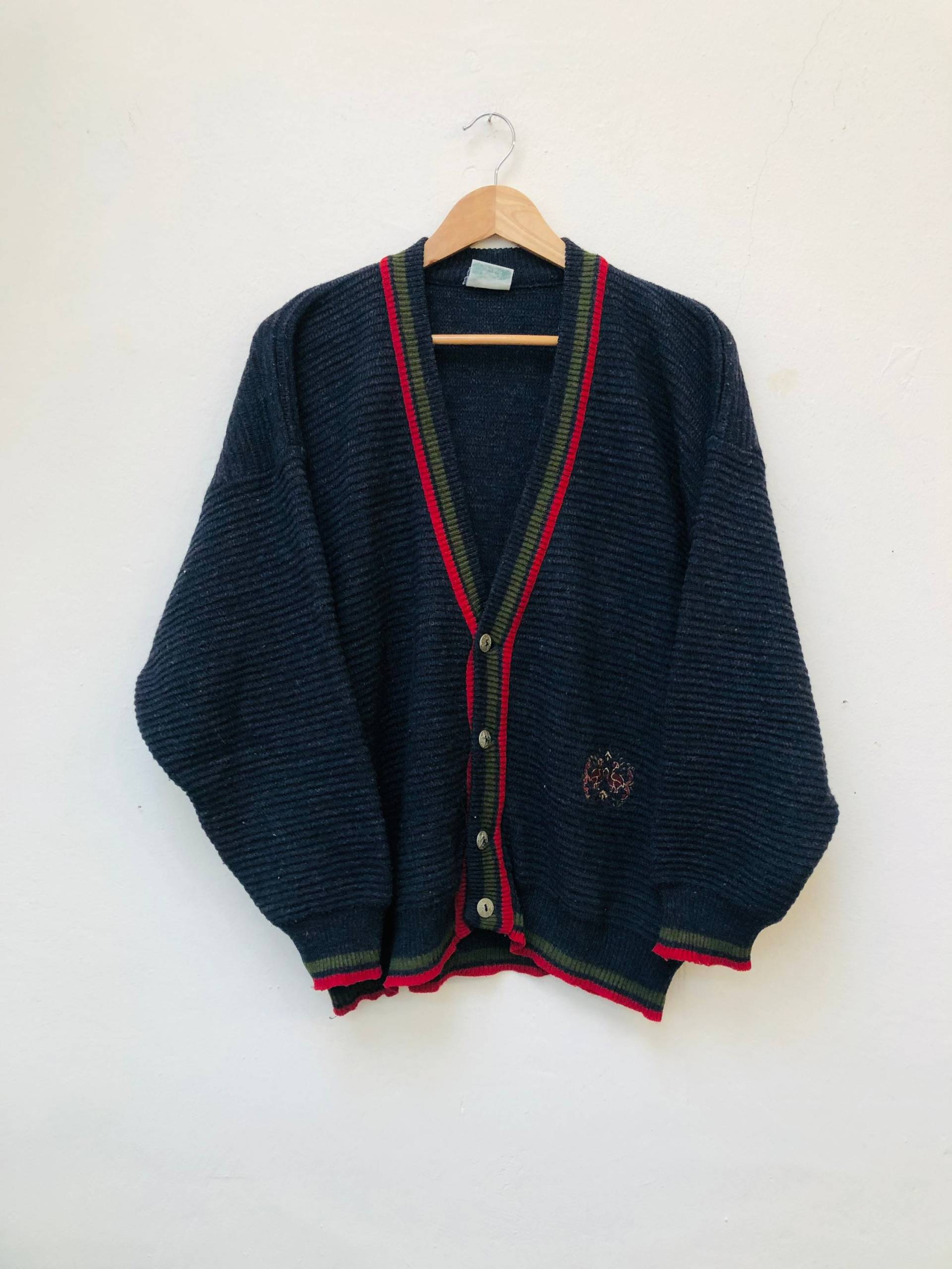 Vintage Strickjacke, Wollmix, 80Er/90Er Jahre, Größe S/M von Buntvintageclothing