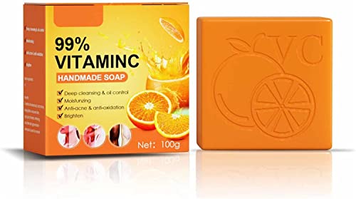 Orange Vitamin C Handmade Soap 100g,Elements Vitamin C Whitening Soap,Natural Organic Soap with 99% Vitamin C,Skin Whitening Soap Bar with Orange Extract for Women von Buobiy