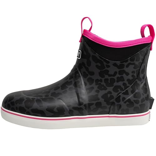 Buoy Boots Wasserdichte Damen-Regenstiefel, Schwarz (Black Cheetah), 42 EU von Buoy Boots