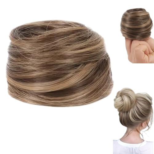Festivalment Hair Bun Wig, Festivalment Real Hair Bun Wig, Bun Hair Pieces for Women, Curly Wavy Hair Scrunchies Accessories Pieces for Women (12h24#) von Bupmnd