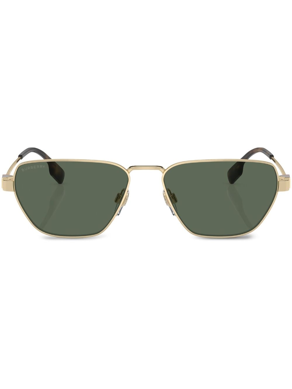 Burberry Eyewear Eckige Sonnenbrille mit Vintage-Check - Gold von Burberry Eyewear