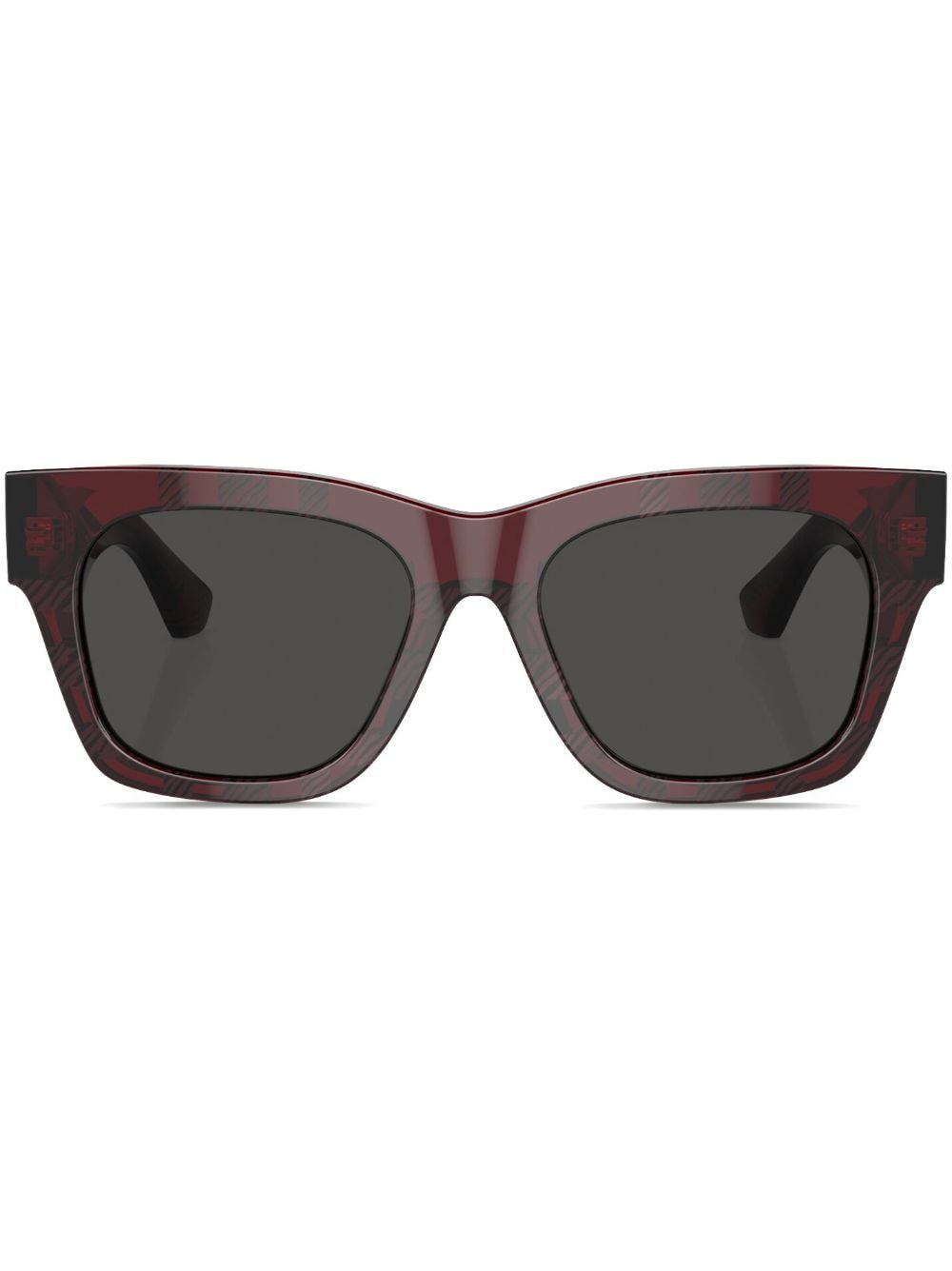 Burberry Eyewear Karierte Sonnenbrille im Wayfarer-Design - Rot von Burberry Eyewear