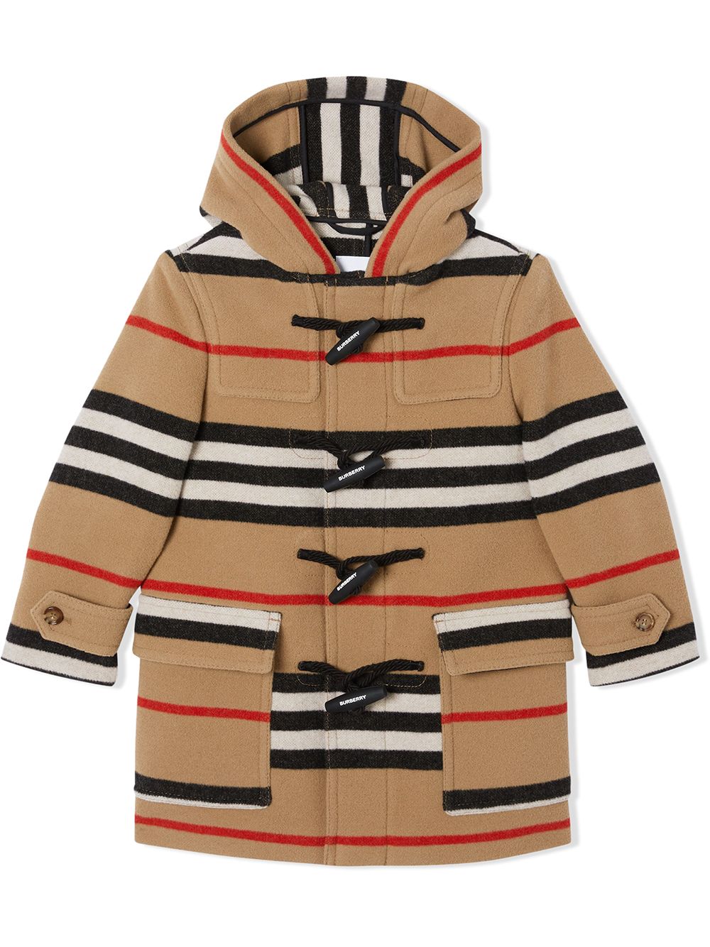 Burberry Kids Dufflecoat mit Streifen - Nude von Burberry Kids