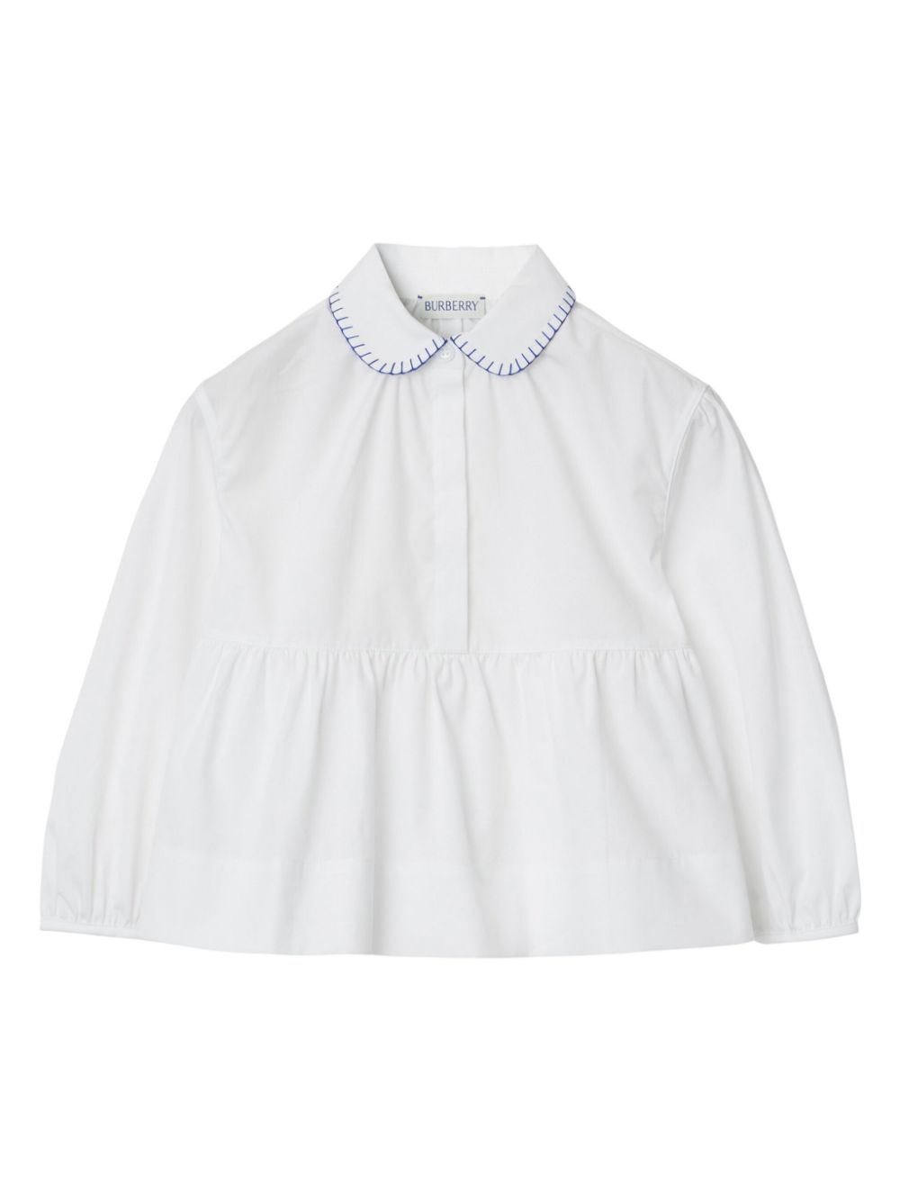 Burberry Kids Bestickte Bluse mit Schößchen - Weiß von Burberry Kids