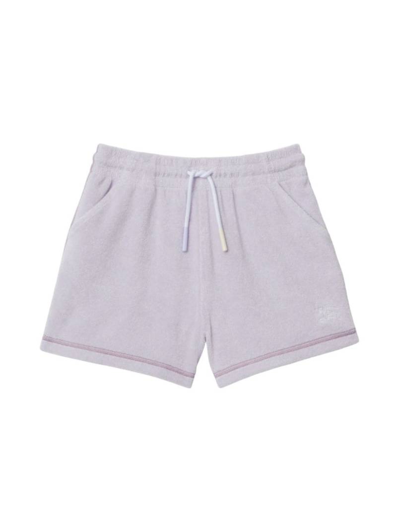 Burberry Kids Frottee-Shorts mit EKD-Stickerei - Violett von Burberry Kids