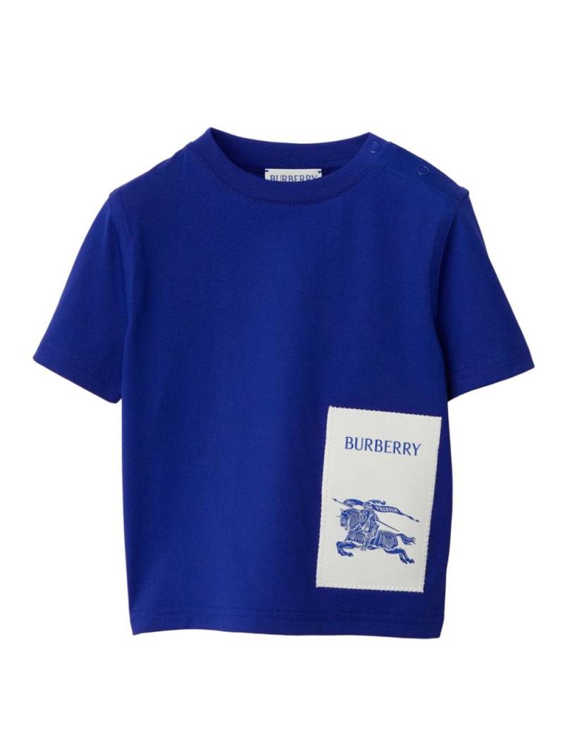 Burberry Kids T-Shirt mit Ritteremblem-Patch - Blau von Burberry Kids