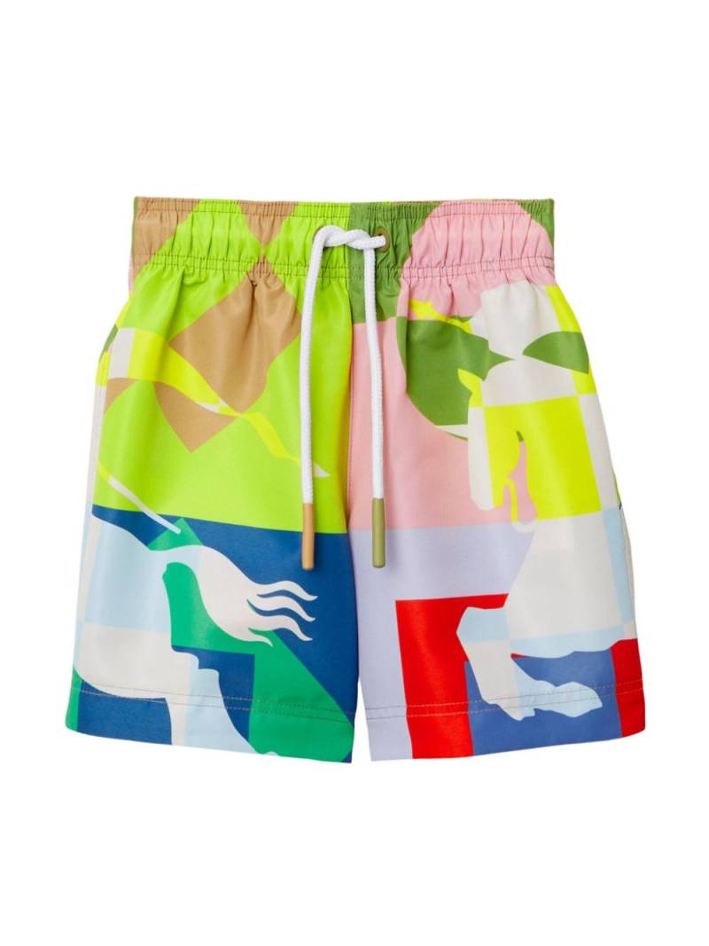 Burberry Kids Badeshorts mit EKD-Print - Grün von Burberry Kids