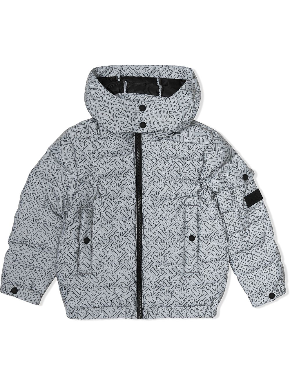 Burberry Kids Gefütterte Kapuzenjacke mit Monogramm-Print - Schwarz von Burberry Kids