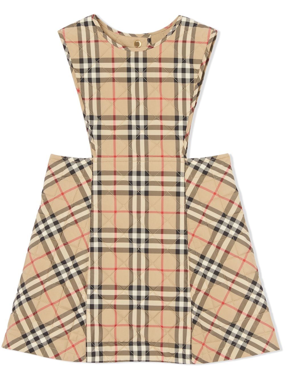 Burberry Kids Gestepptes Latzkleid mit Karomuster - Nude von Burberry Kids