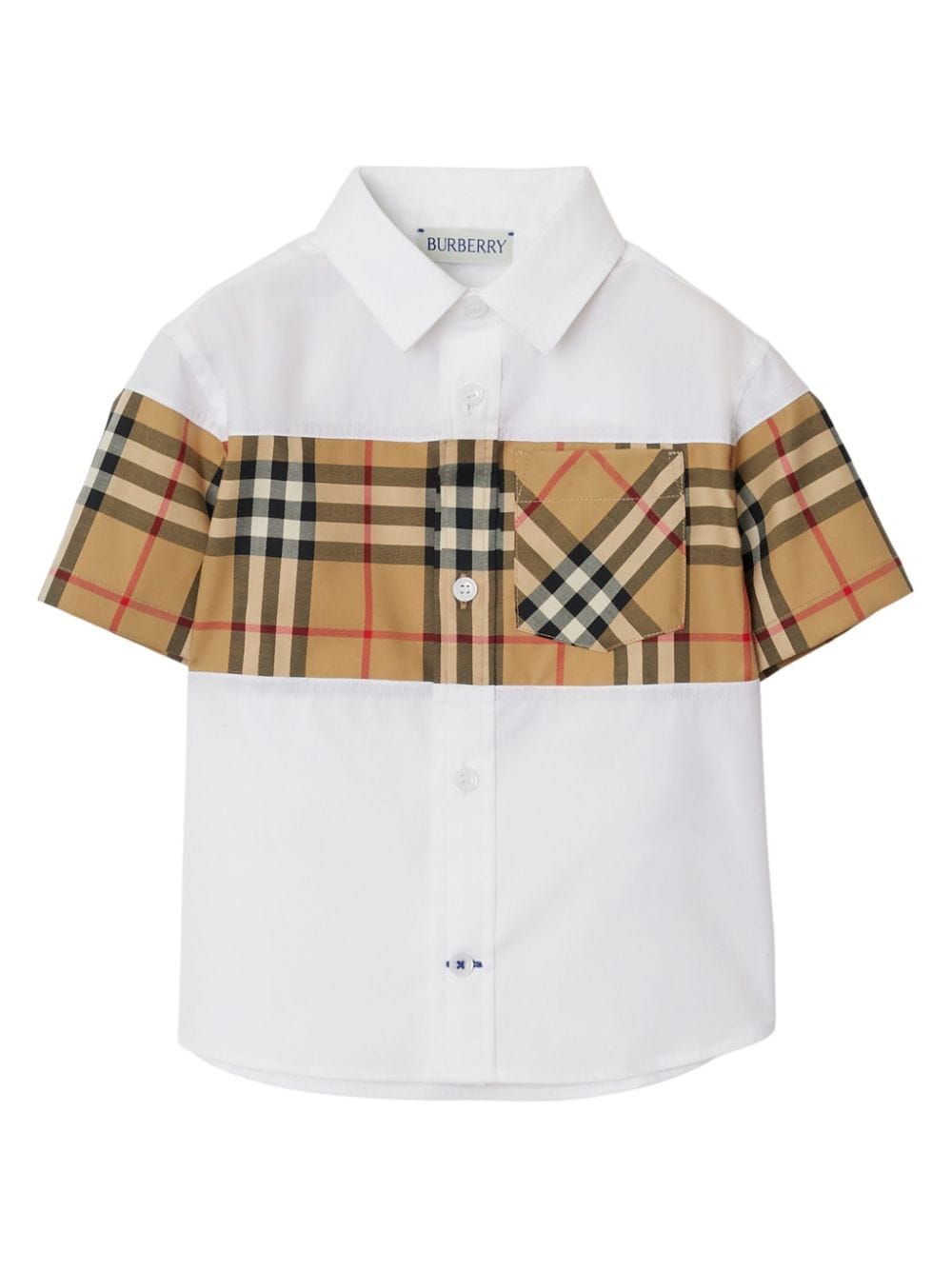 Burberry Kids Hemd mit Vintage-Check-Einsatz - Weiß von Burberry Kids