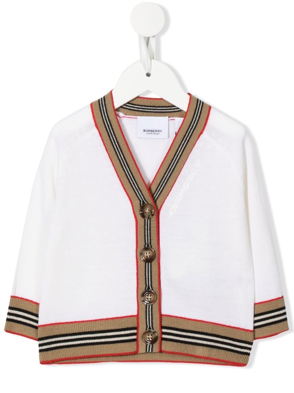 Burberry Kids Cardigan mit Icon-Streifen - Weiß von Burberry Kids