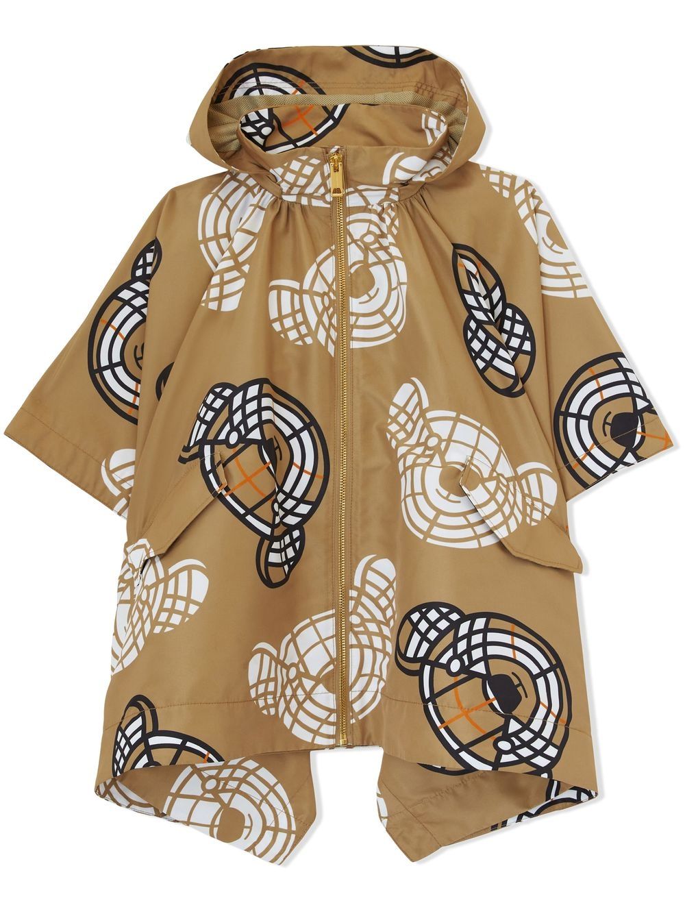 Burberry Kids Kapuzencape mit Thomas Bear-Print - Braun von Burberry Kids