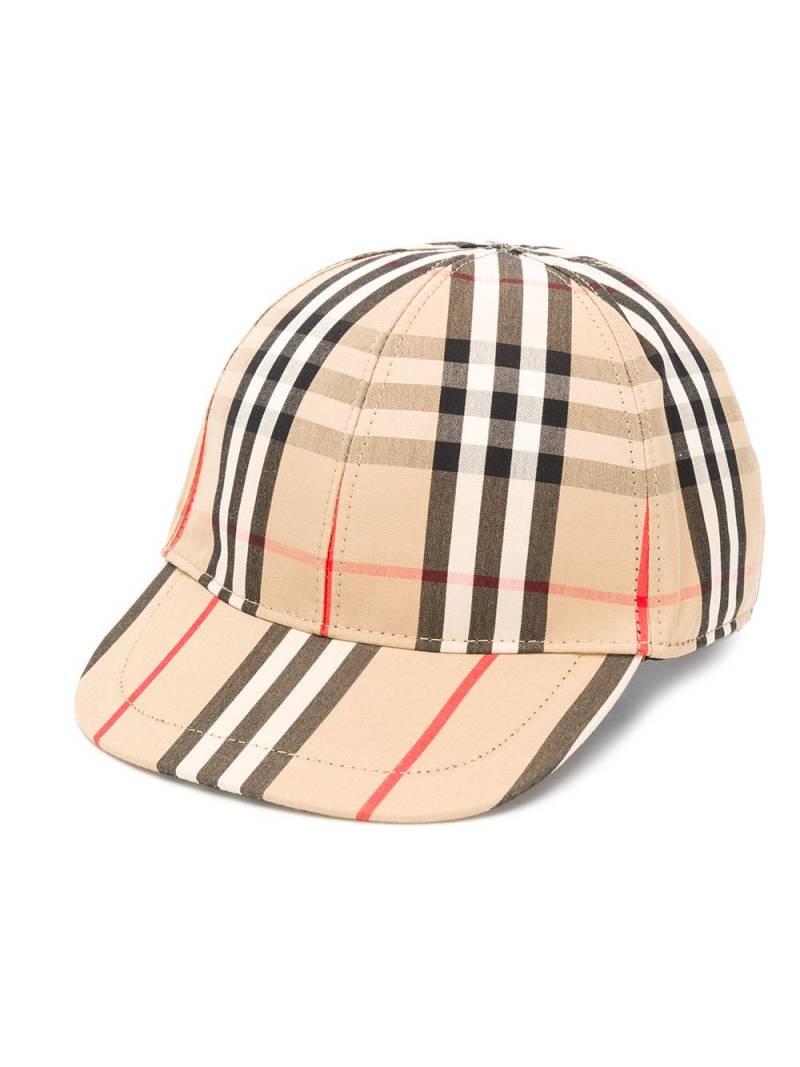 Burberry Kids Karierte Baseballkappe - Nude von Burberry Kids