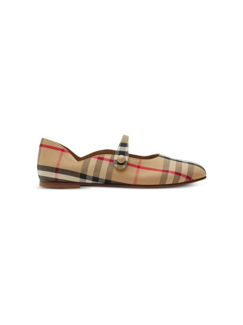 Burberry Kids Karierte Mary Janes - Braun von Burberry Kids