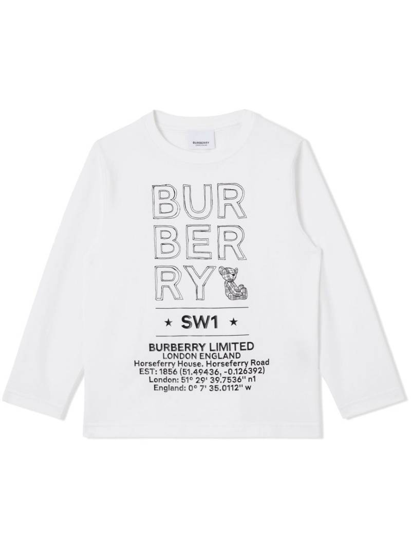 Burberry Kids Langarmshirt mit Logo-Print - Weiß von Burberry Kids