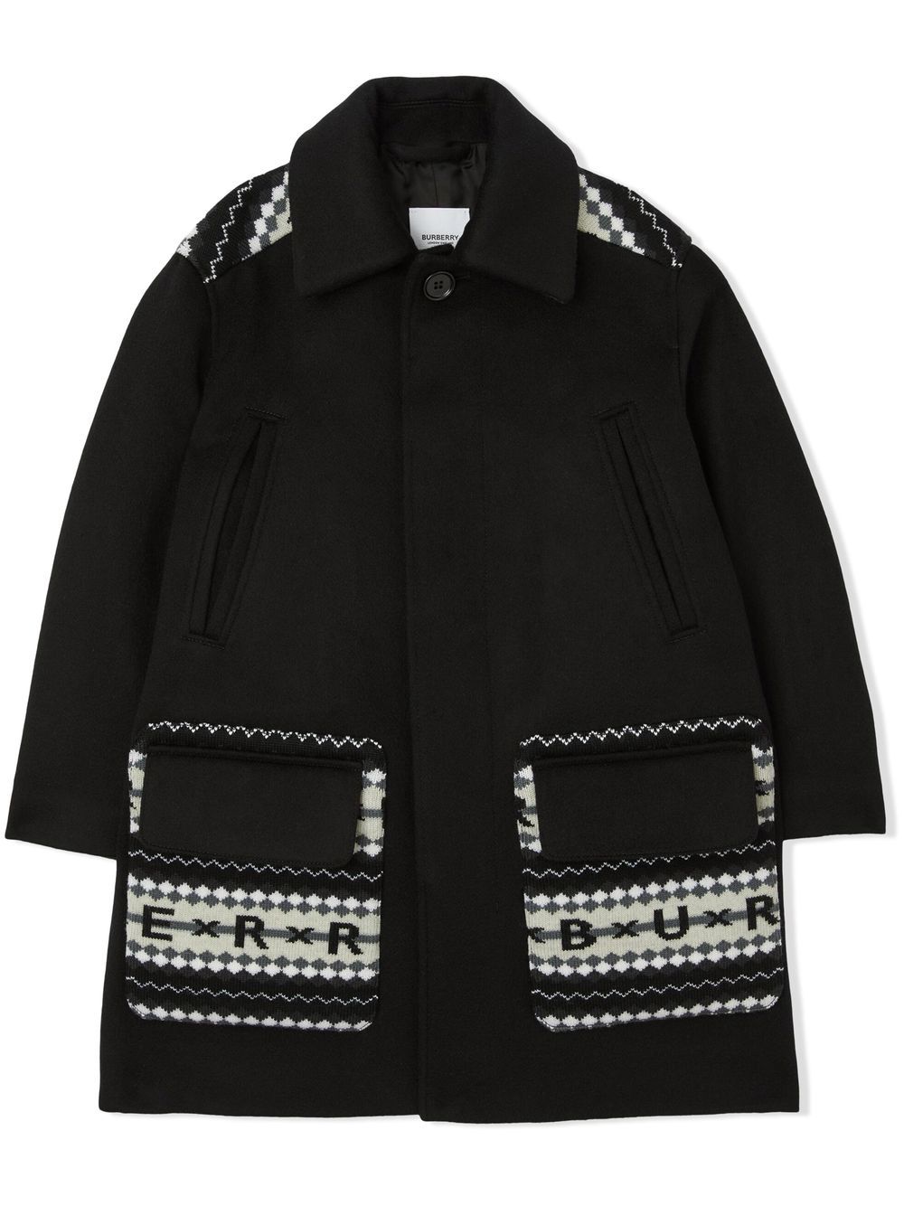 Burberry Kids Mantel mit Fair-Isle-Muster - Schwarz von Burberry Kids