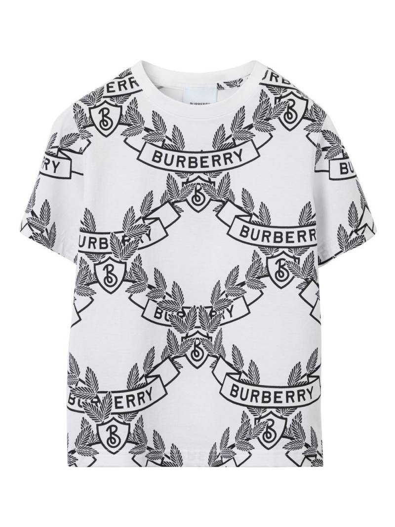 Burberry Kids T-Shirt mit Wappen-Print - Weiß von Burberry Kids