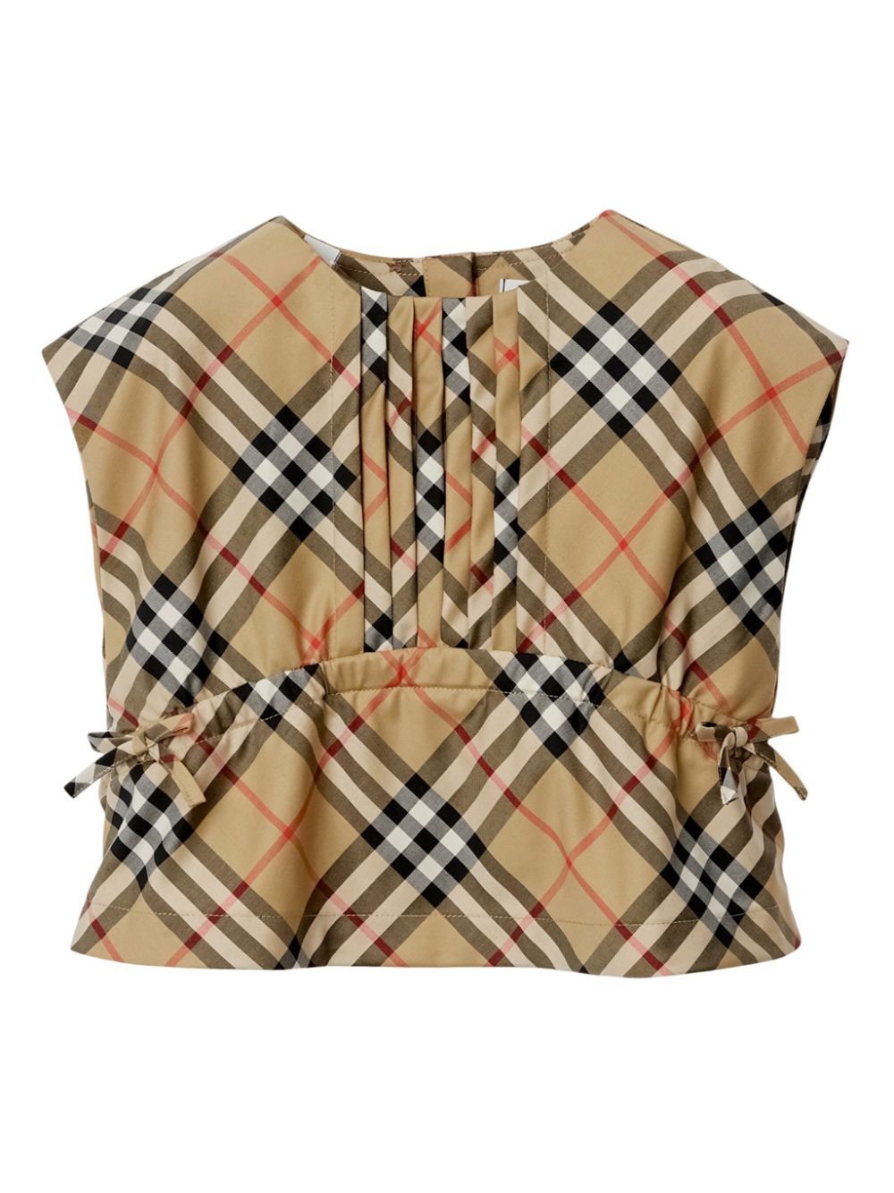 Burberry Kids Plissierte Bluse mit Vintage-Karo - Nude von Burberry Kids