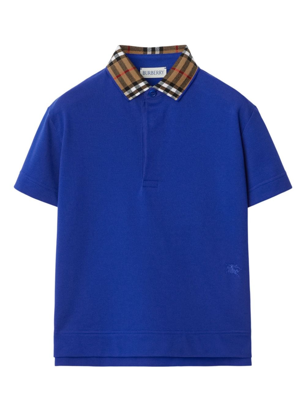 Burberry Kids Poloshirt mit kariertem Kragen - Blau von Burberry Kids