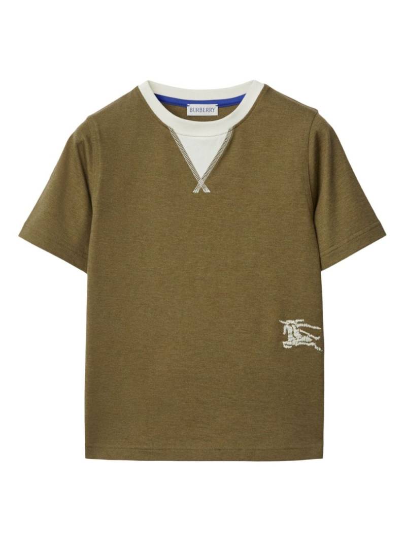 Burberry Kids T-Shirt mit Ritteremblem - Grün von Burberry Kids