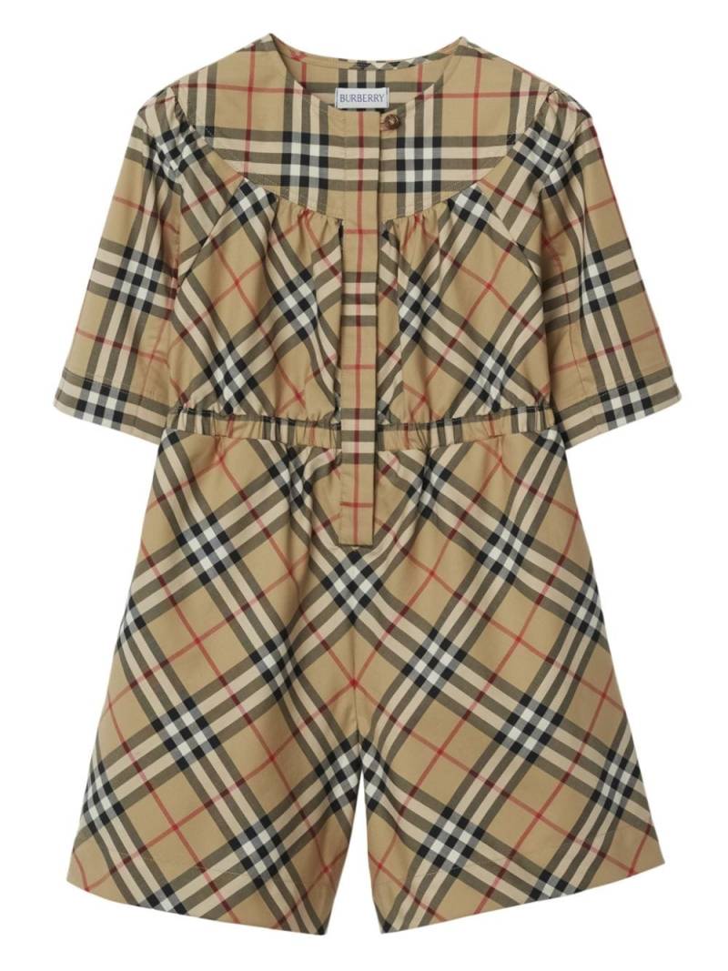 Burberry Kids Jumpsuit mit Vintage-Check - Braun von Burberry Kids