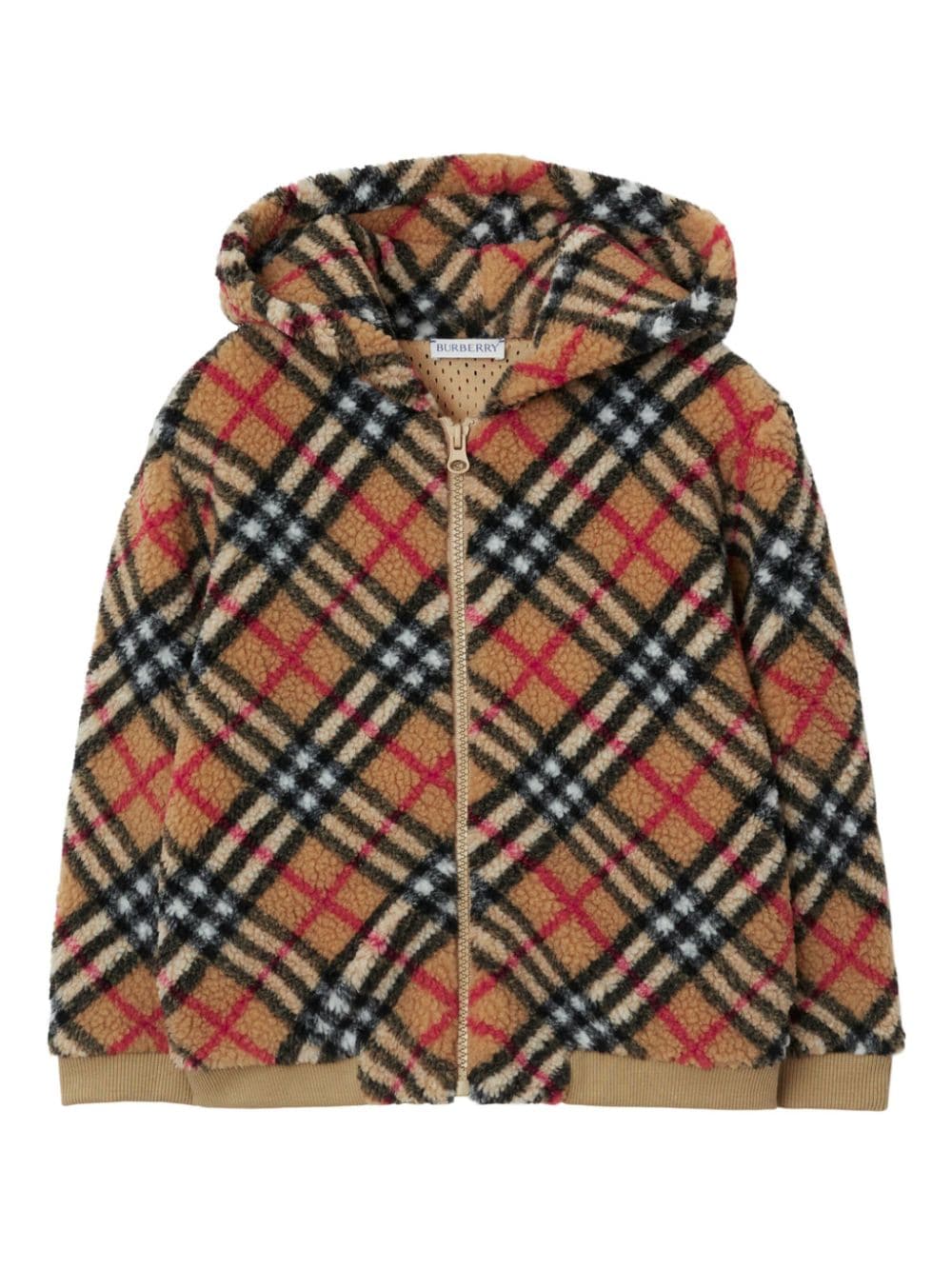 Burberry Kids Fleece-Hoodie mit Vintage-Check - Nude von Burberry Kids