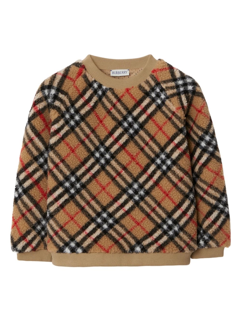 Burberry Kids Fleece-Sweatshirt mit Vintage-Check - Nude von Burberry Kids