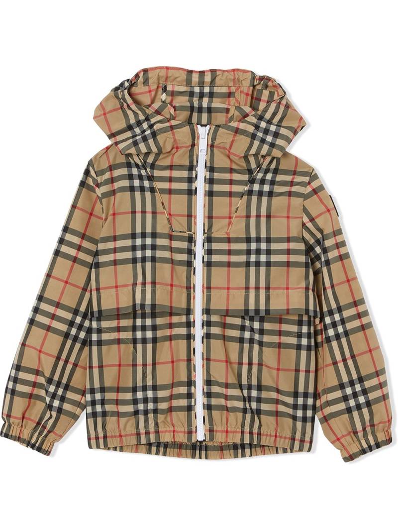 Burberry Kids Jacke mit Vintage-Check - Nude von Burberry Kids