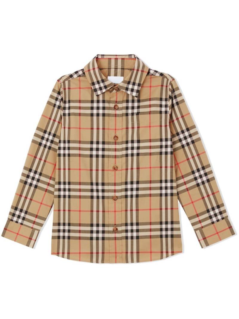 Burberry Kids Hemd mit Vintage-Check - Nude von Burberry Kids