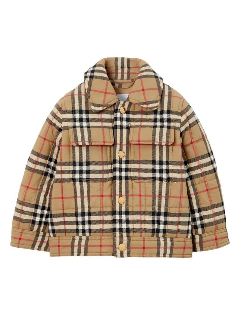 Burberry Kids Steppjacke mit Vintage-Check - Nude von Burberry Kids