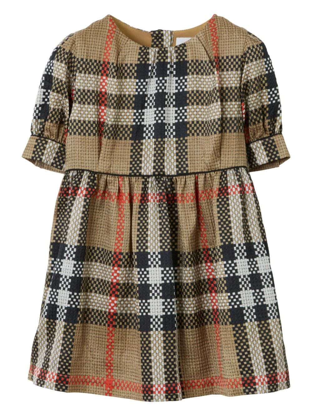 Burberry Kids Kleid aus Seide mit Vintage-Check - Nude von Burberry Kids