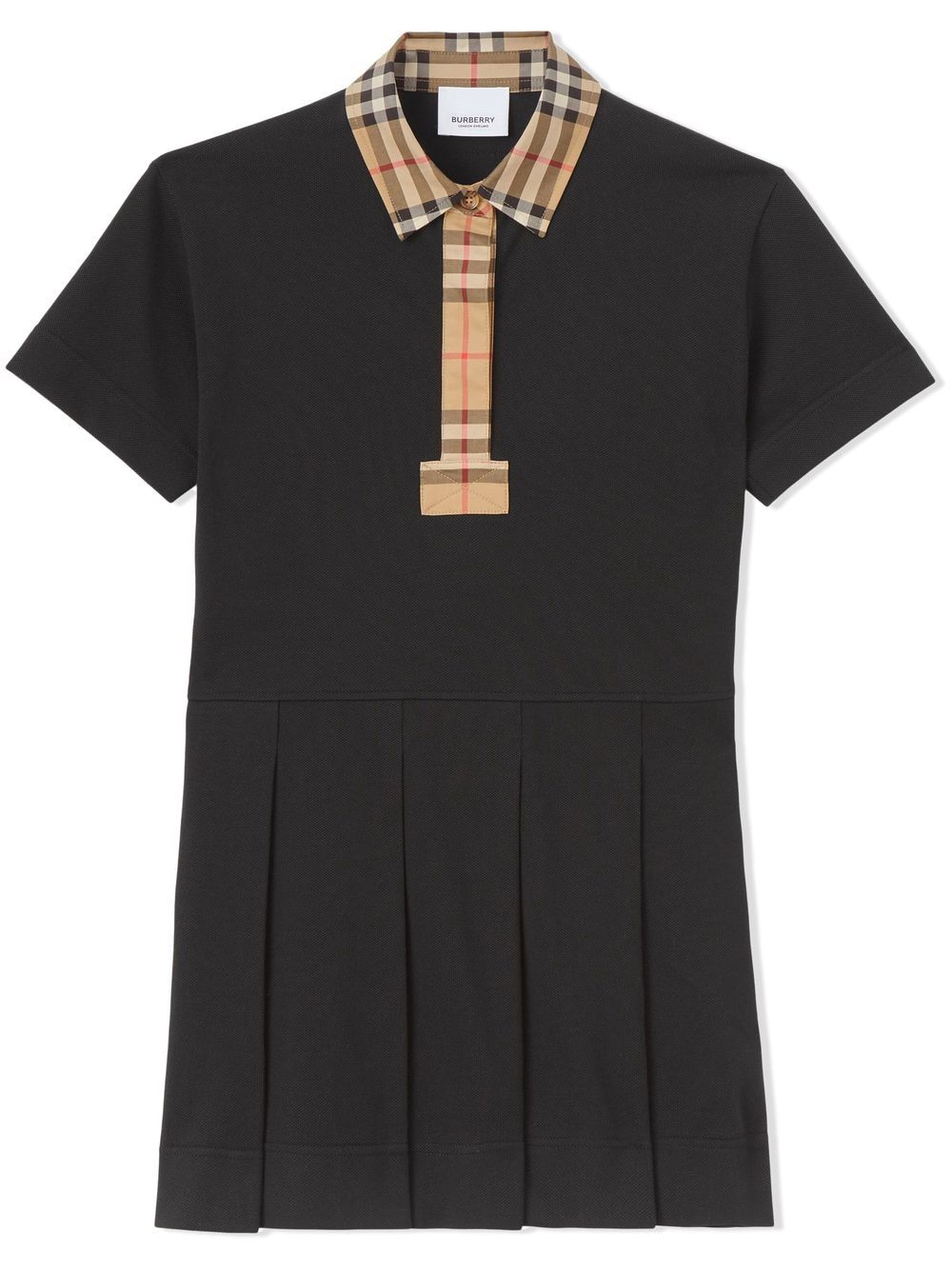 Burberry Kids Poloshirtkleid mit Vintage-Check - Schwarz von Burberry Kids