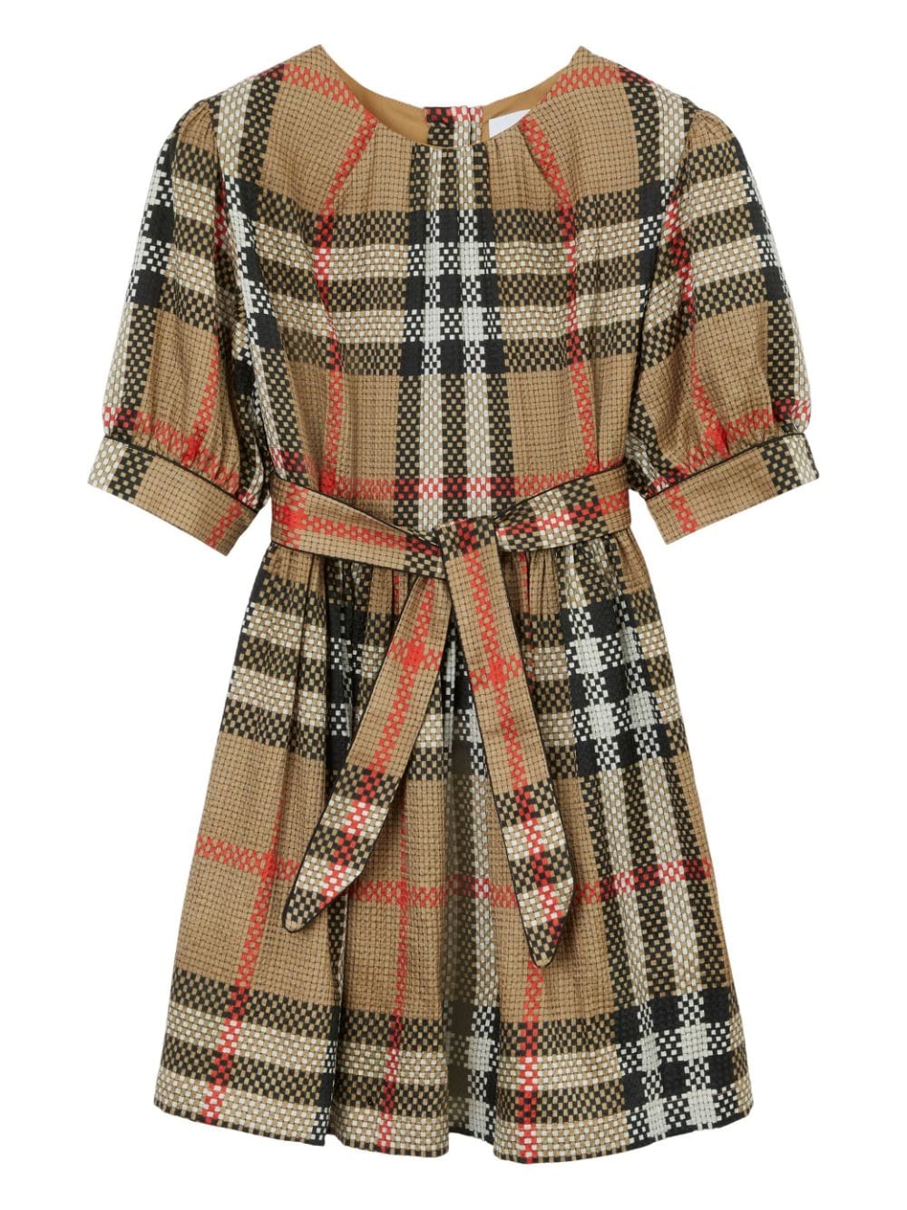 Burberry Kids Seidenkleid mit Vintage-Check - Nude von Burberry Kids