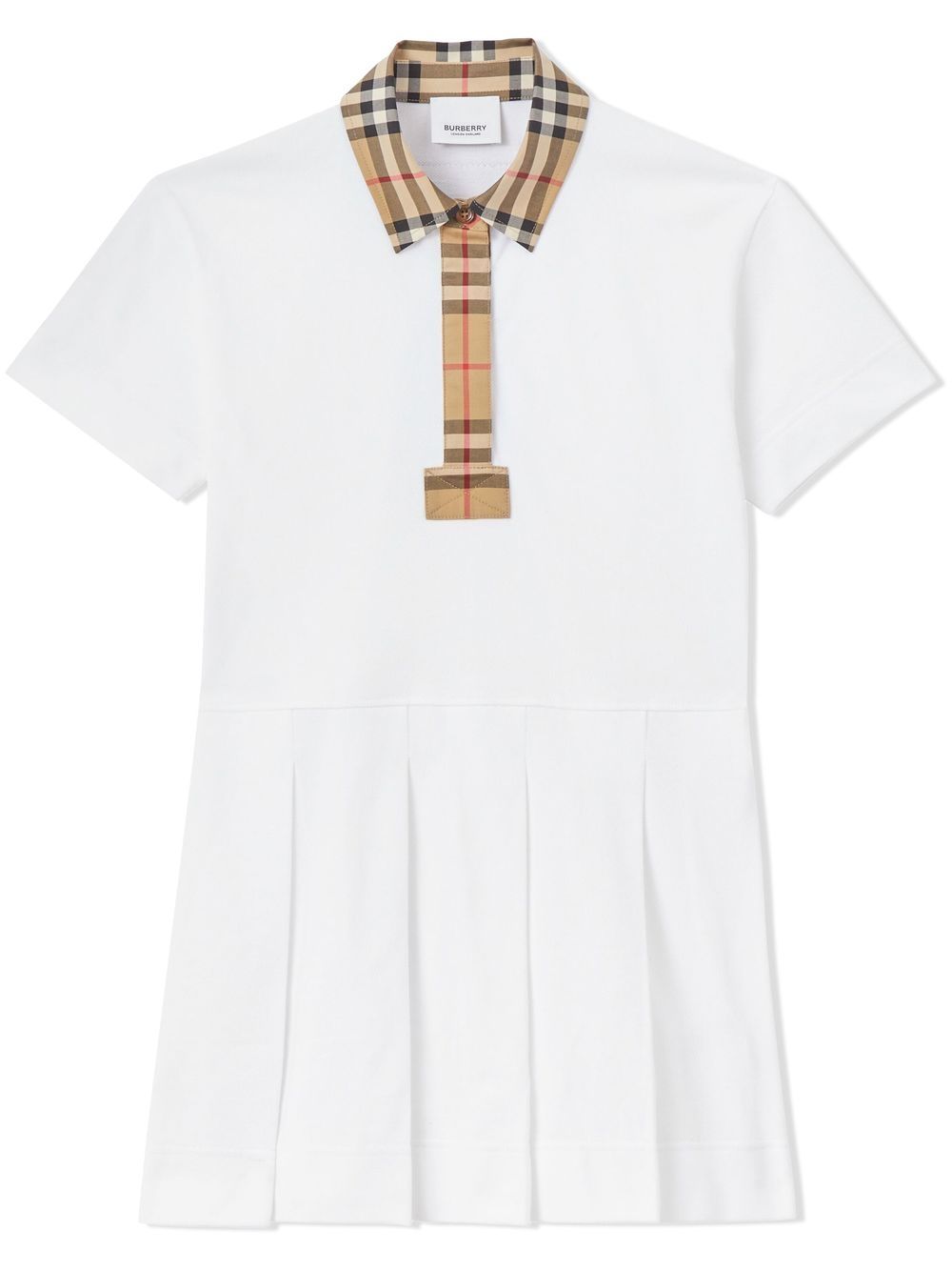 Burberry Kids Poloshirtkleid mit Vintage-Check - Weiß von Burberry Kids