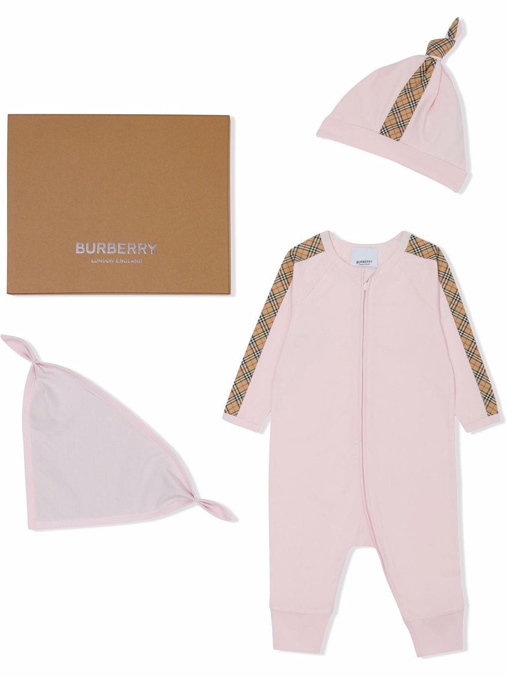 Burberry Kids Dreiteiliges Strampler-Geschenkset - Rosa von Burberry Kids