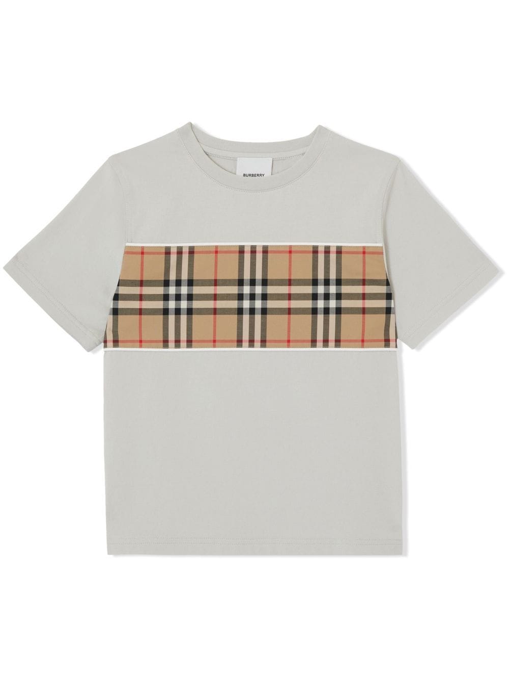 Burberry Kids T-Shirt mit kariertem Einsatz - Grau von Burberry Kids